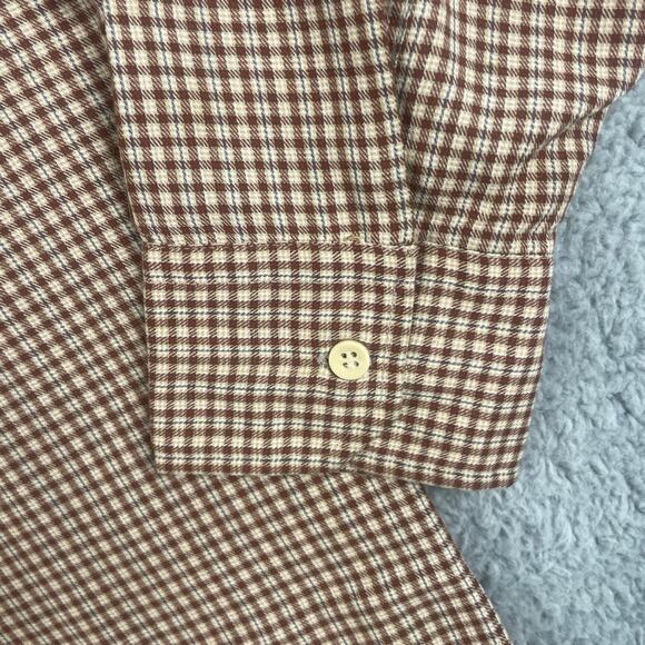Hunter's Ridge Men's Large Brown Plaid Long Sleeve Button Up Shirt w/ Pockets - Picture 8 of 16